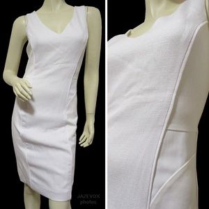 NWT Y2K 2000s XOXO White Sleeveless V-Neck Bodycon Sheath Dress Minimalist Chic